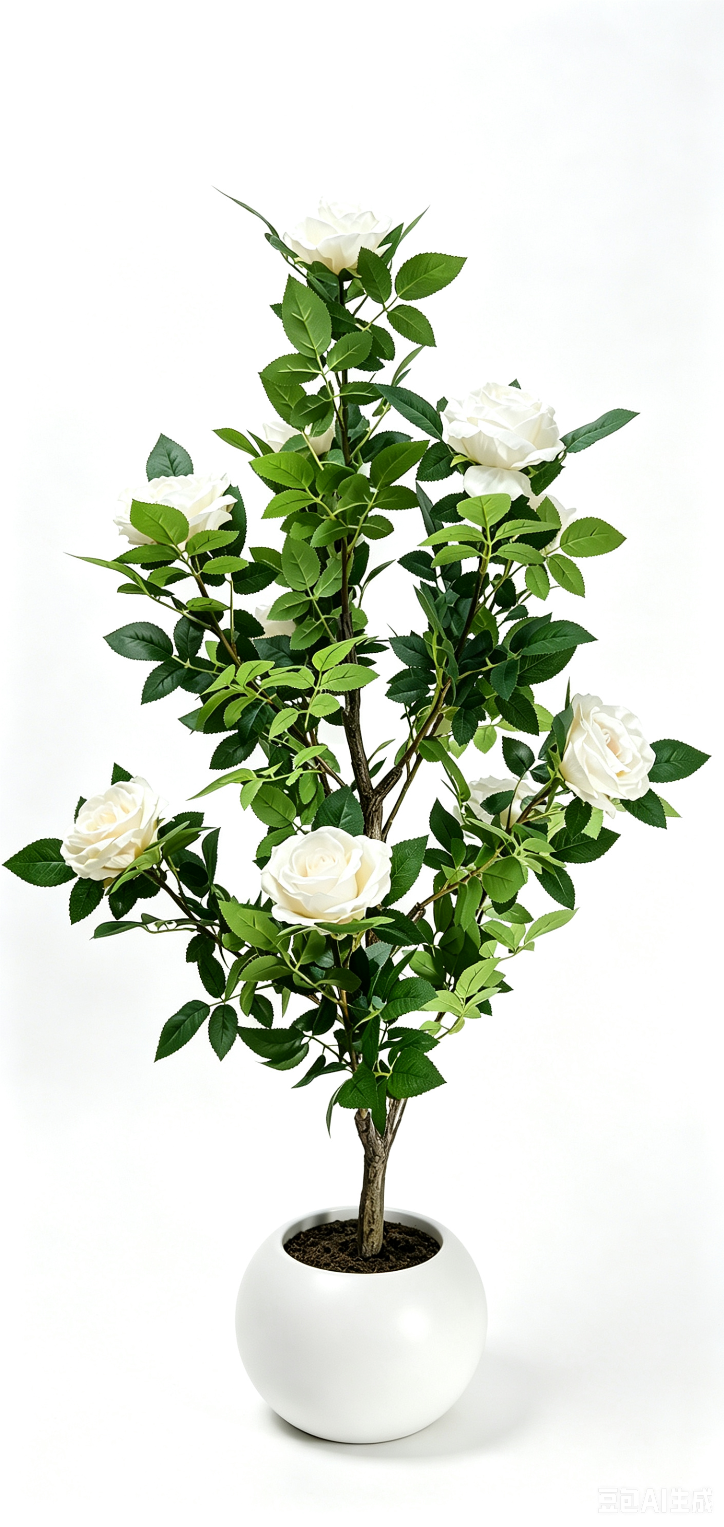 artificial white rose tree
